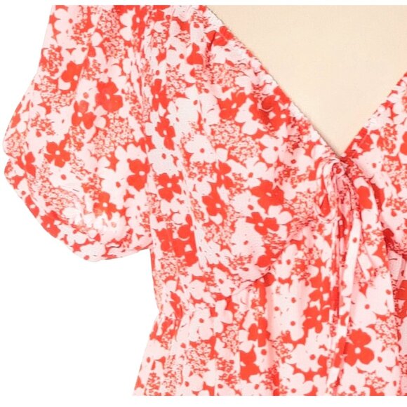 ASOS DESIGN - Red and White Floral Dress - Picture 10 of 11